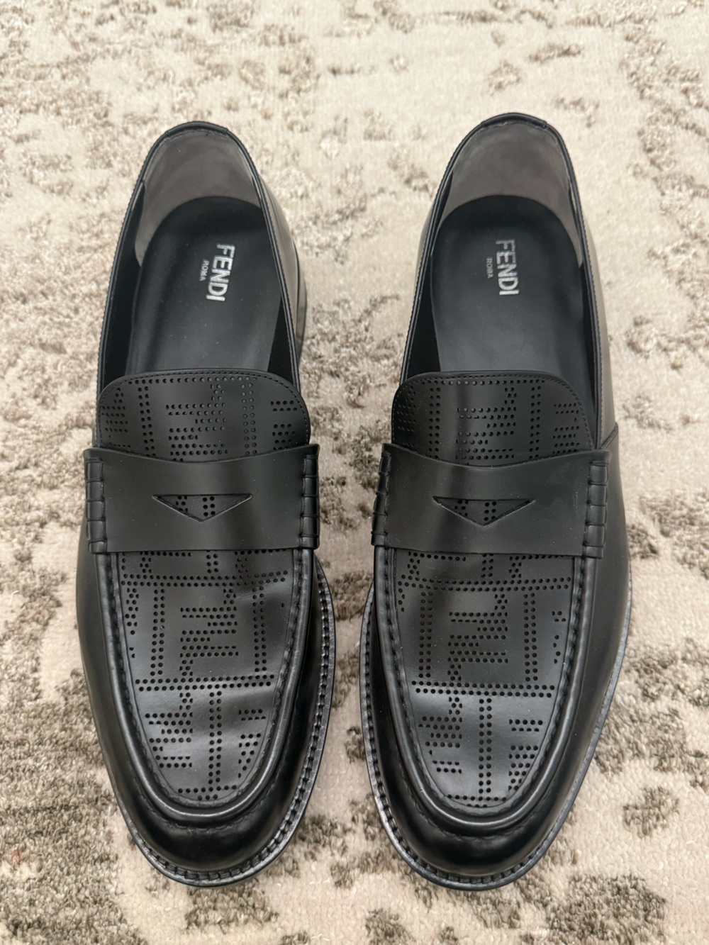 Fendi Black Leather Loafers